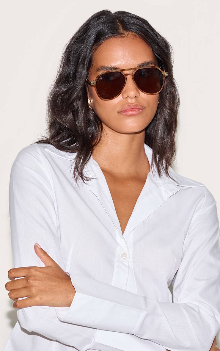 Marron Lunettes De Soleil Aviateur Écaille De Tortue Jeepers Peepers