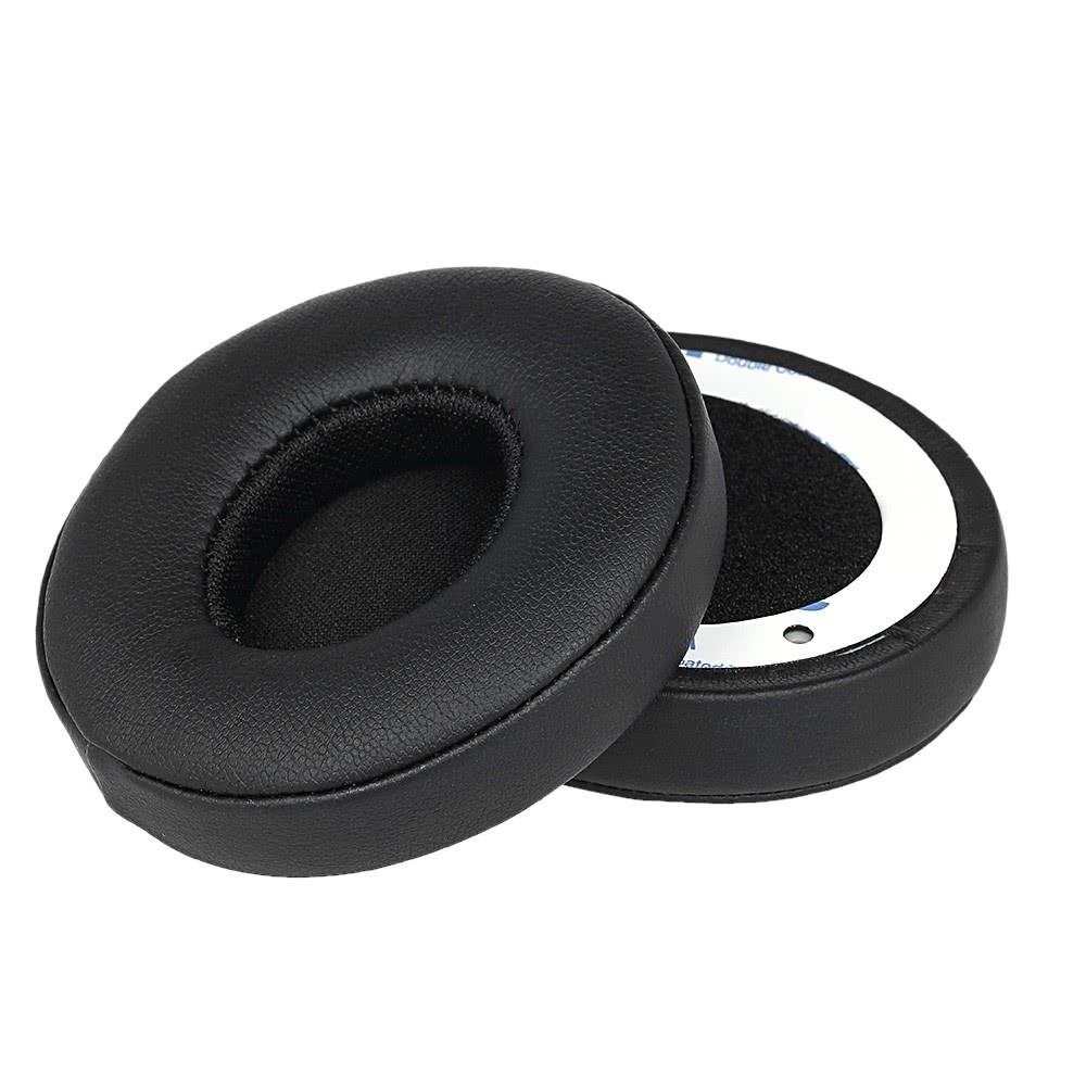 (2er Set) Beats Solo 3 / Solo 2 Kopfhörer Leder Ersatz Ohr Polster Kissen - Schwarz