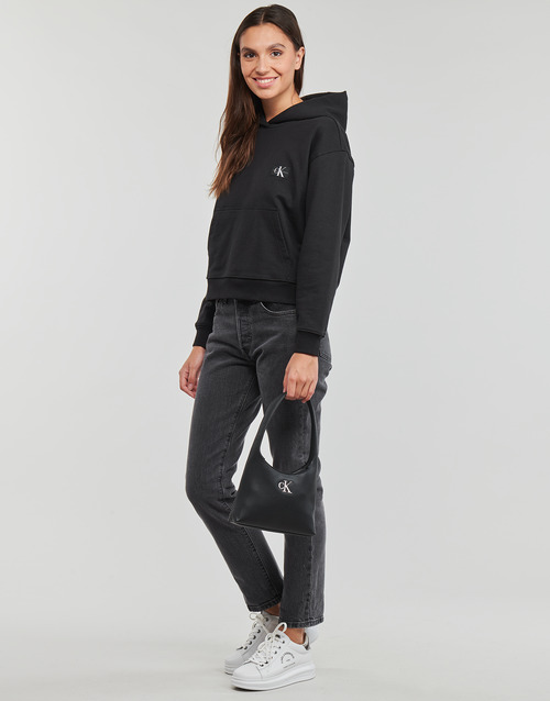 Calvin Klein Jeans - WOVEN LABEL HOODIE - Noir