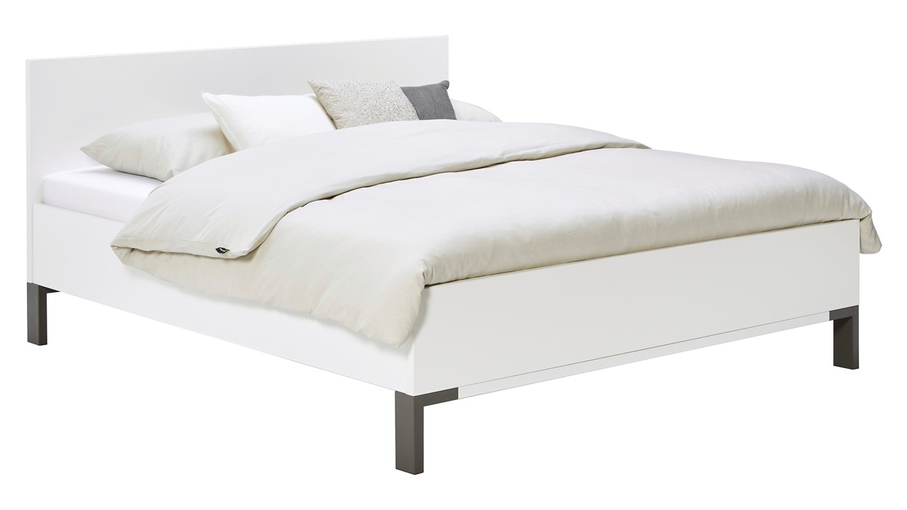 Bed Ragnar met hoofbord hout wit