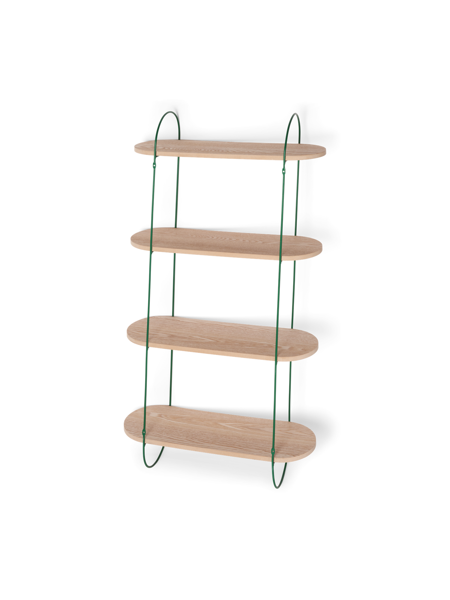 Væghylde | MDF/askefinér/jern. 55 x 20 x 99,8 cm. | Forest Green
