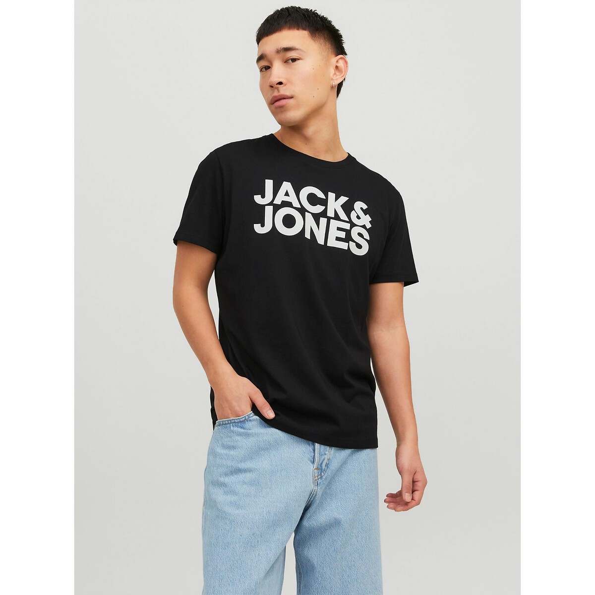JACK & JONES<br>Camiseta com gola redonda e mangas curtas