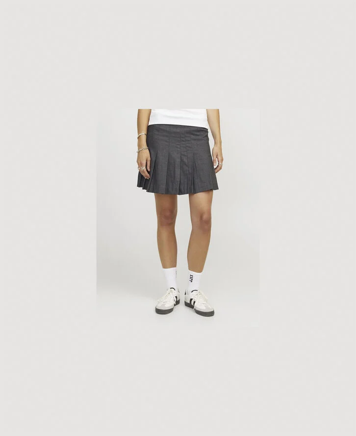 JJXX JXELLIS HW SHORT PLISSE SKIRT TLR Dark grey melange