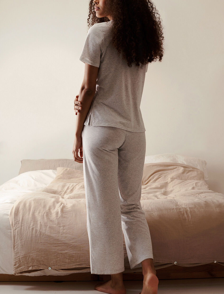 Pantalon - blanc nacré chiné