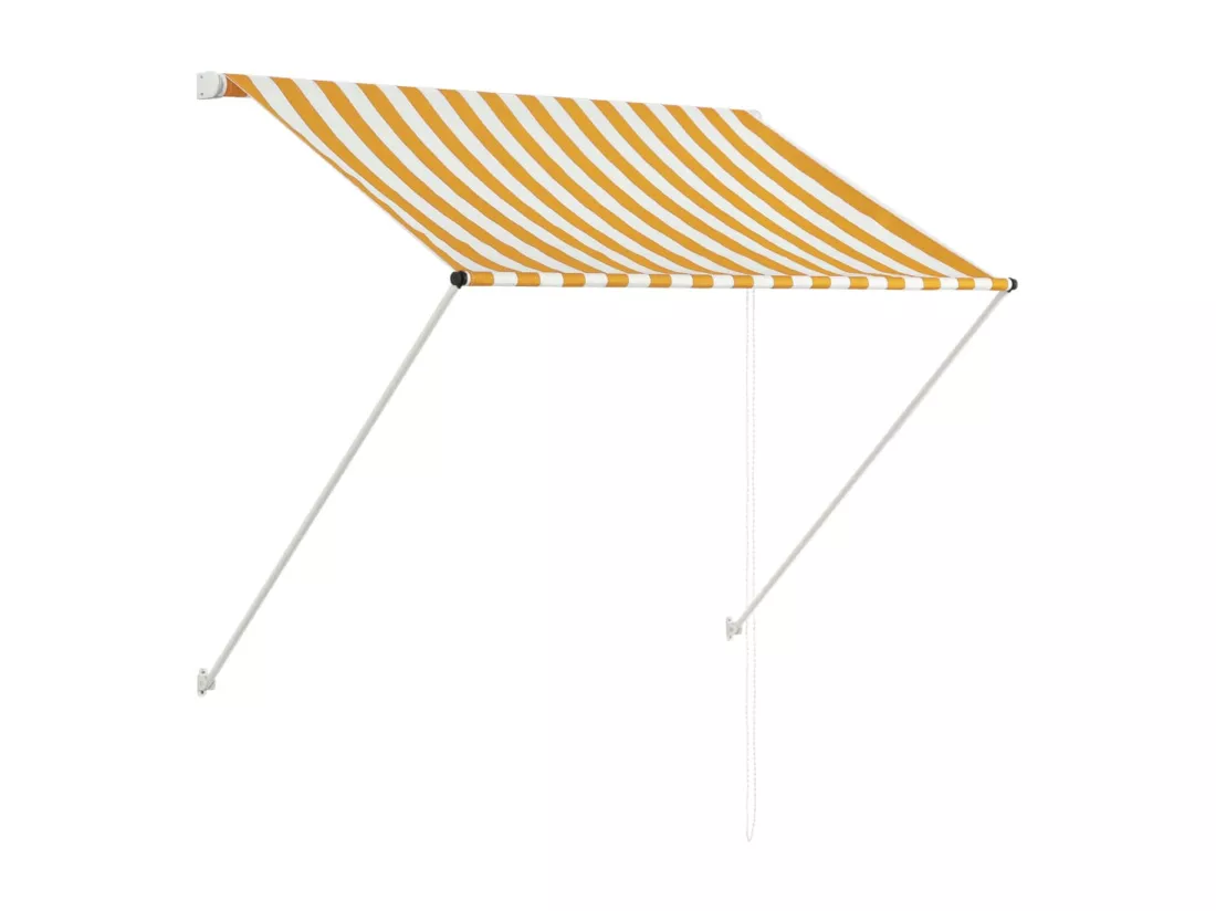 Auvent rétractable 150x150 cm Jaune et blanc