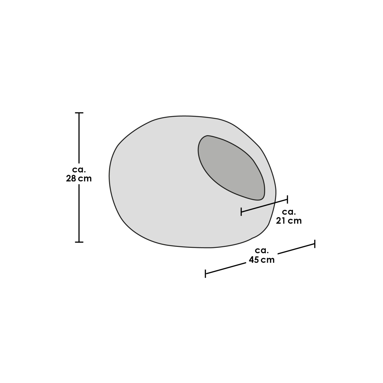 LucyBalu PEBBLE Katzenhöhle aus Filz grau/ weiß