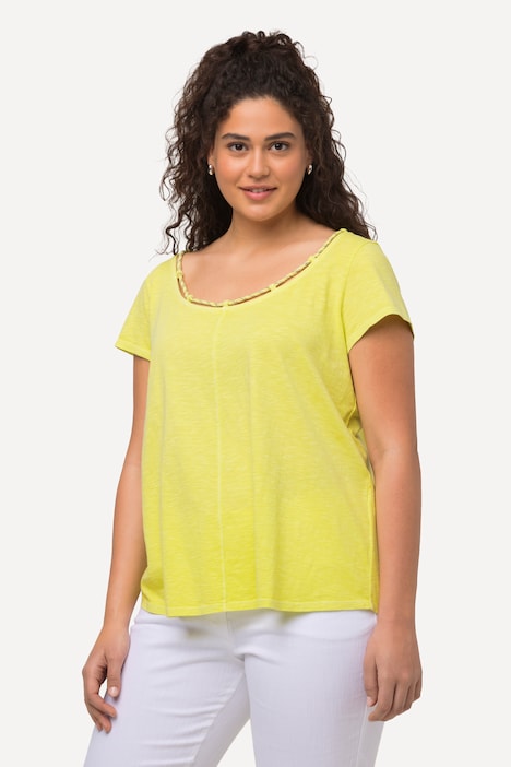 T-Shirt, Kordel, A-Linie, Rundhals, Halbarm