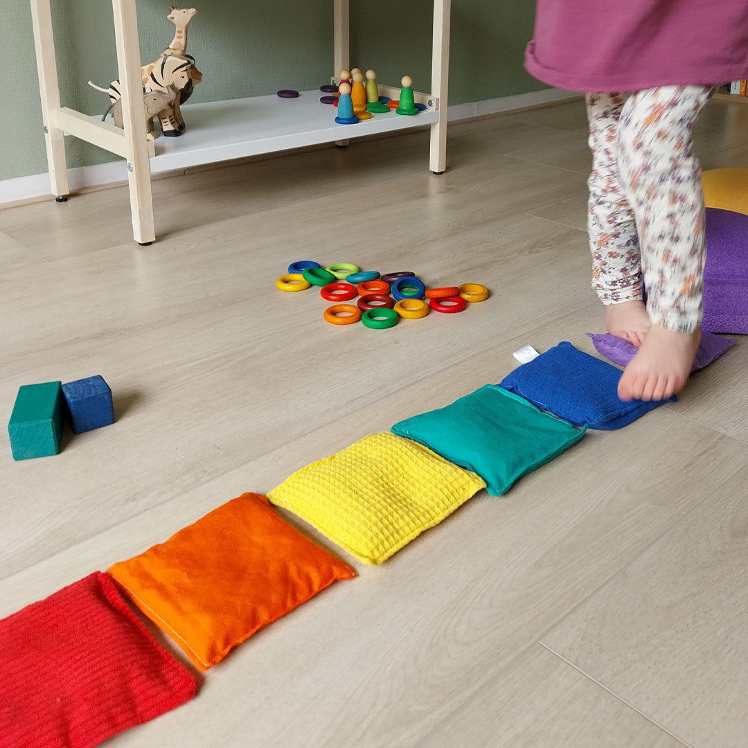 Pit and play pittenzakken - regenboog lichtgroen