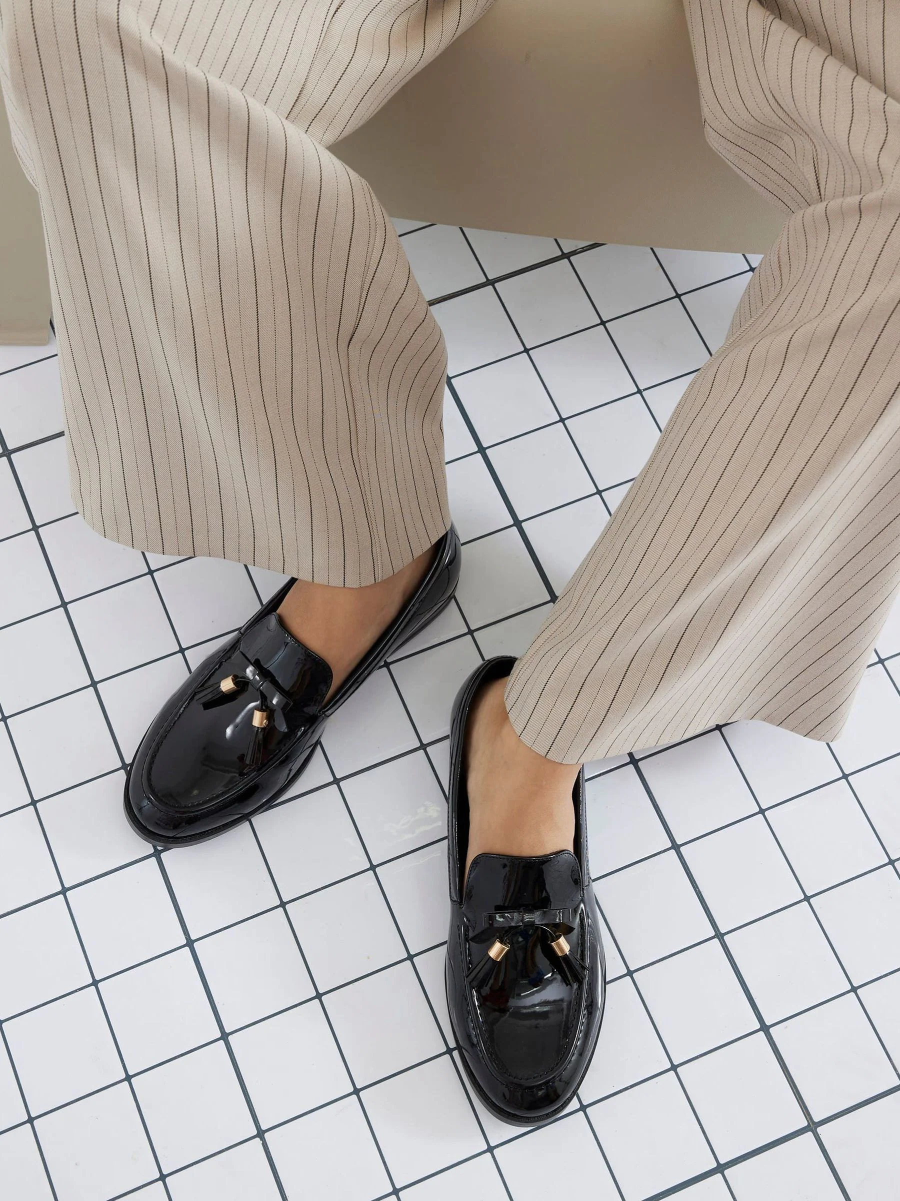 River Island Patent Tassel Loafers