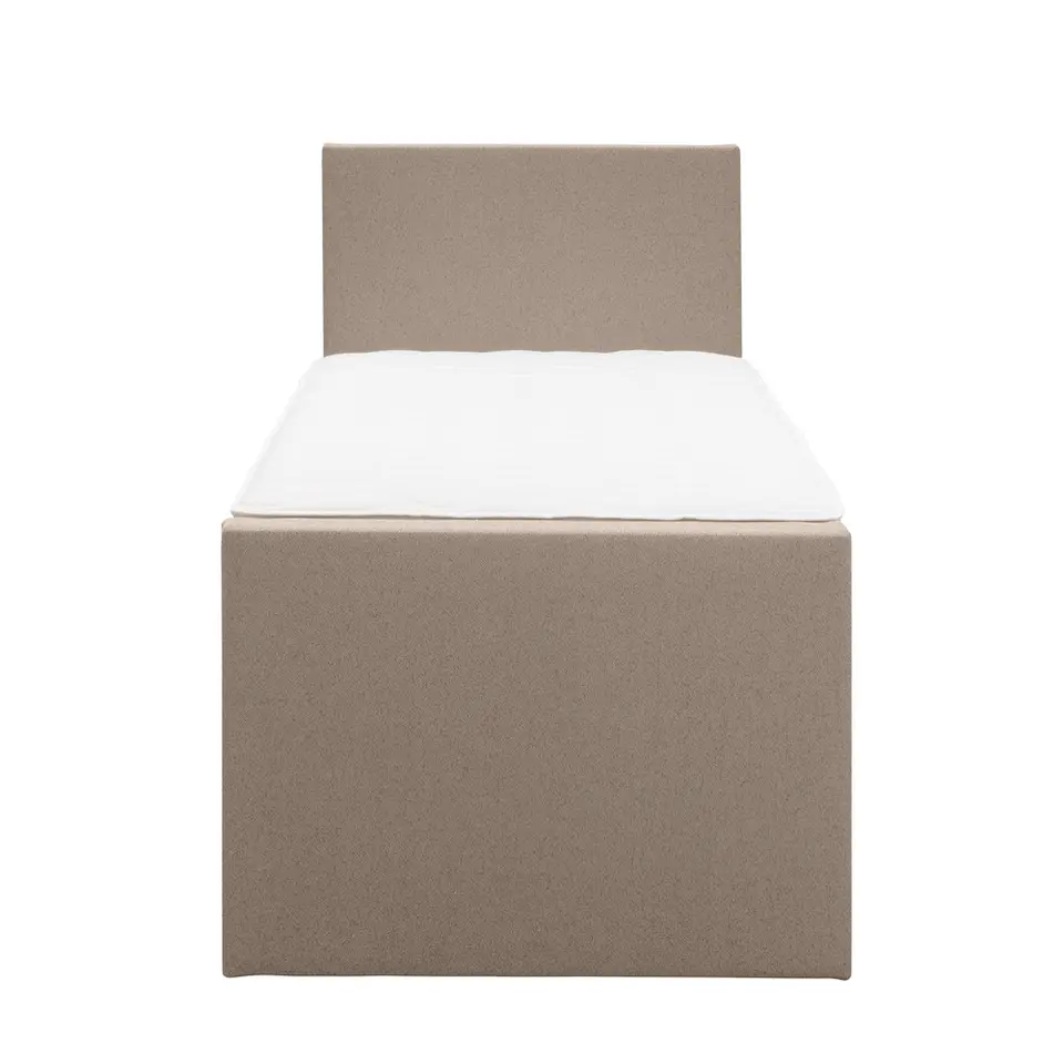 Boxspring met voetbord Liv egaal - beige - 90x200 cm - slanke poot