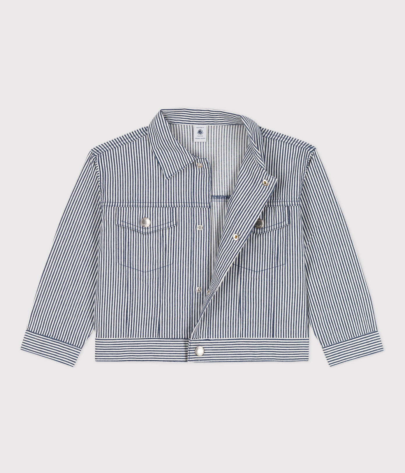 Veste en toile de coton rayée enfant fille