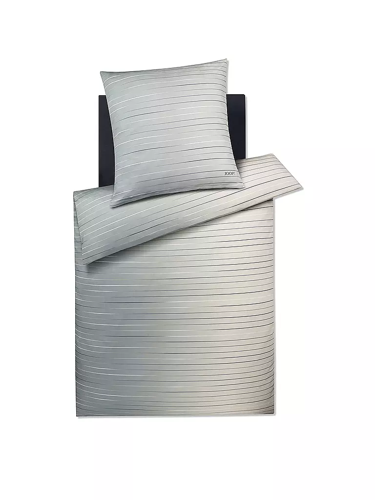 JOOP Satin Bettwäsche 200x200cm MOVE Stone grau