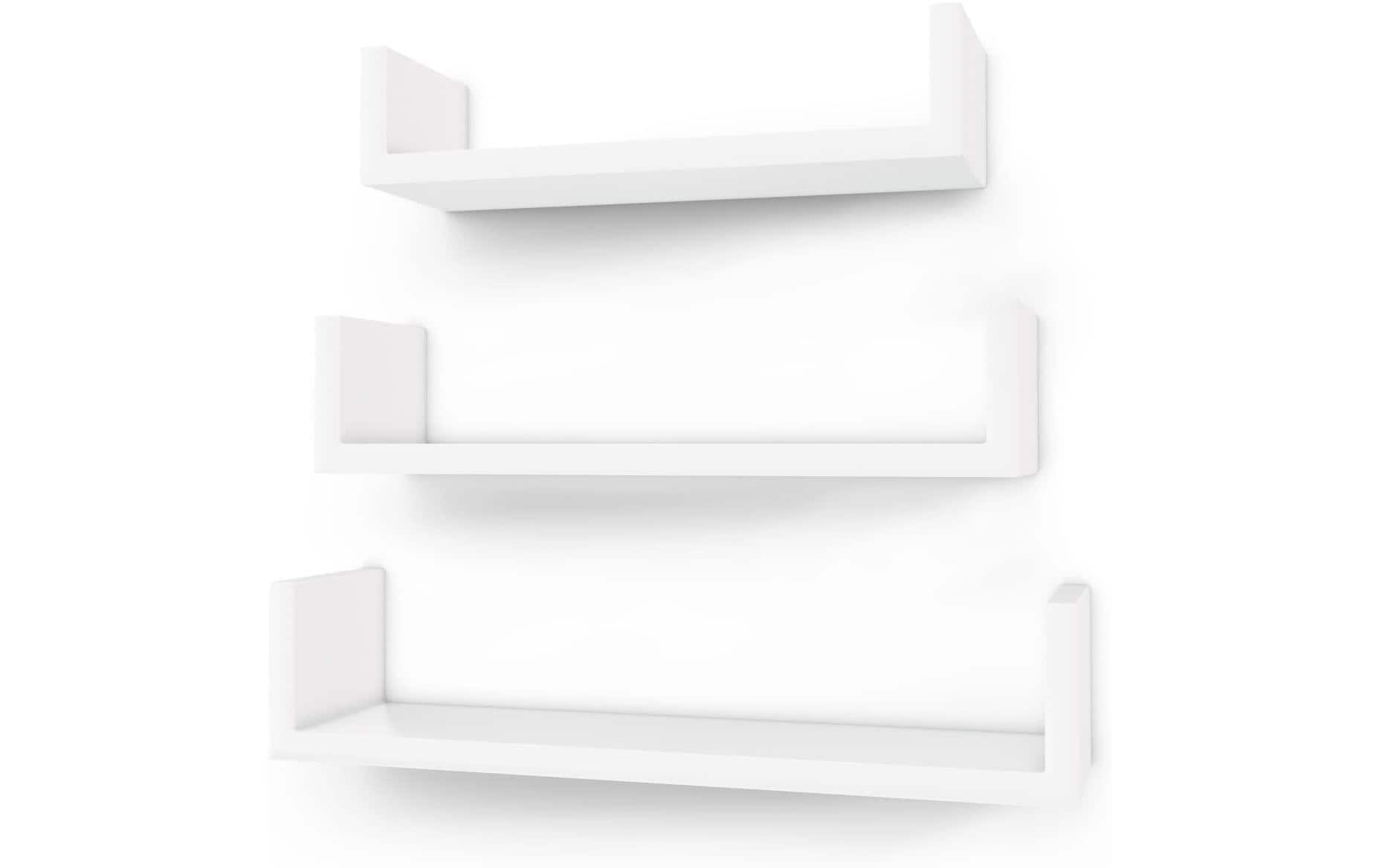 SONGMICS Wandregal »Wandregal Weiss, 3er Set, Holz«