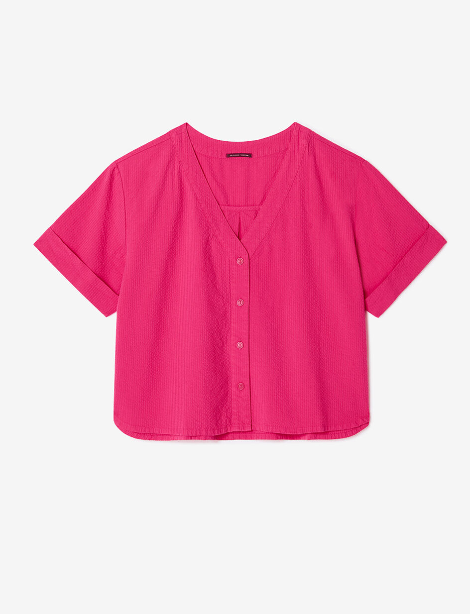 Chemise manches courtes - rose magenta