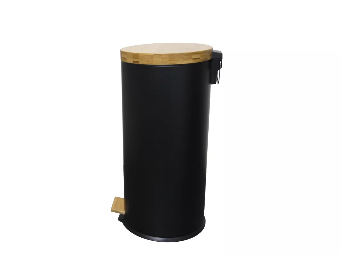 Poubelle de cuisine à pédale FOREST Noir Acier inoxydable 30 L