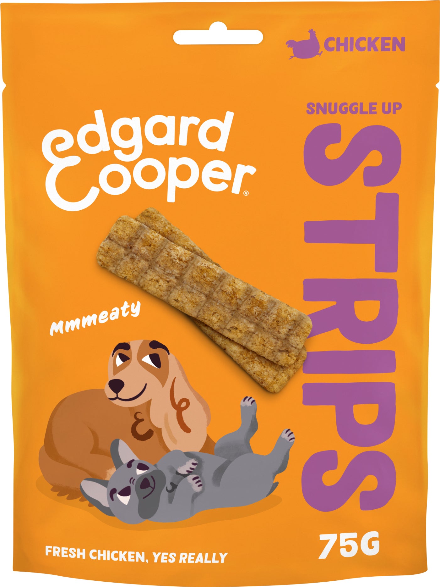 Edgard & Cooper hondensnack Snuggle Up Strips adult kip 75 gram