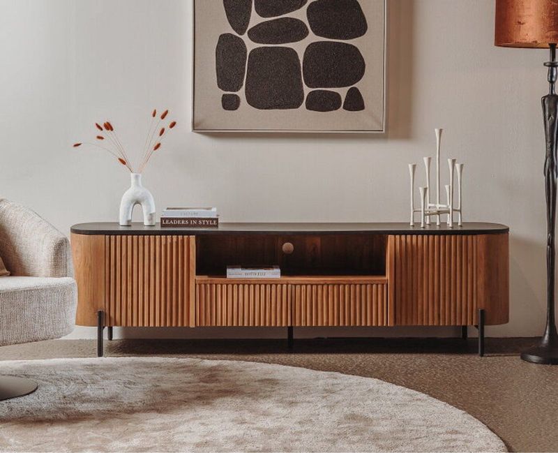 Palazzo - TV-Meubel - 200 cm - Hout - Zwart