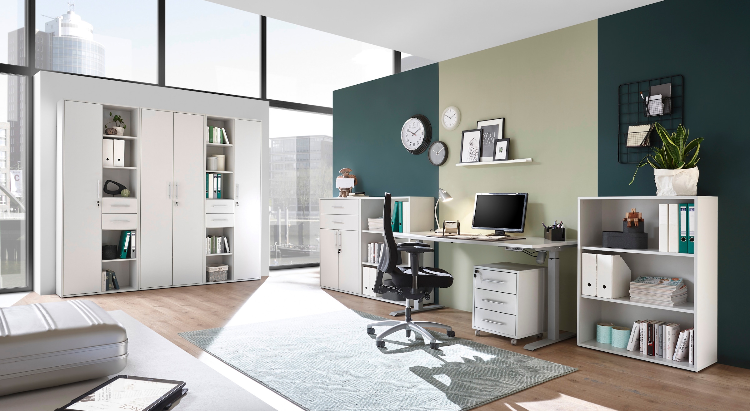 BEGA OFFICE Aktenregal »Pronto« Büroregal Lichtgrau, Bücherregal mit offenen Fächer