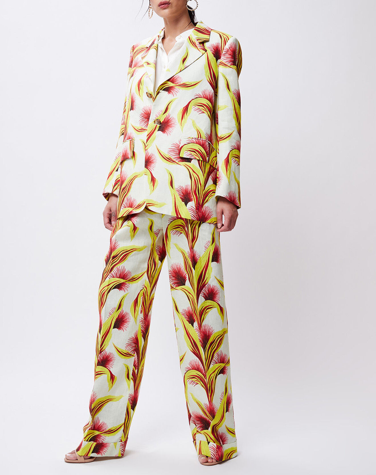 John Galliano Veste 100% Lin Lisa multicolore