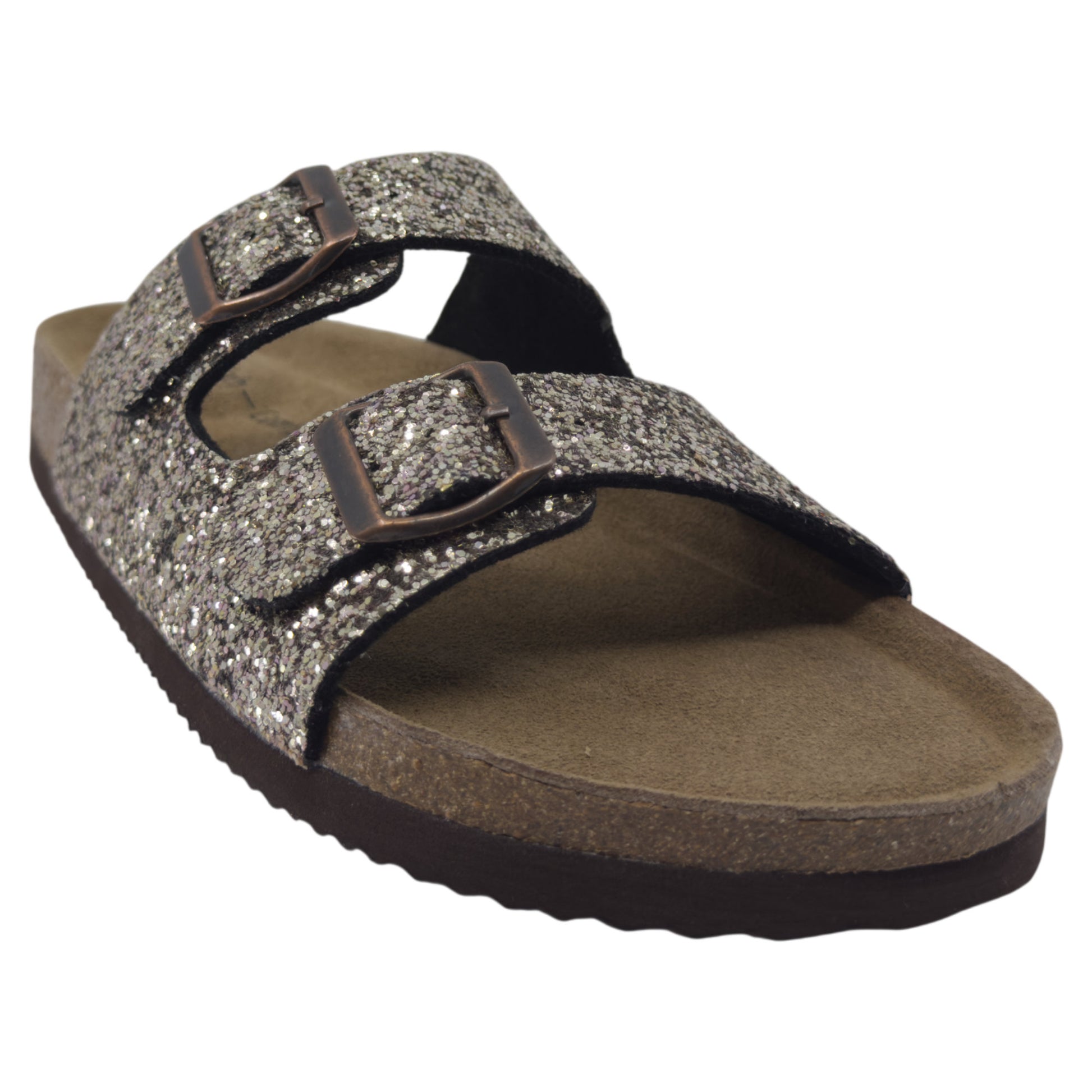 Slippers, kvinder, gold glitter
