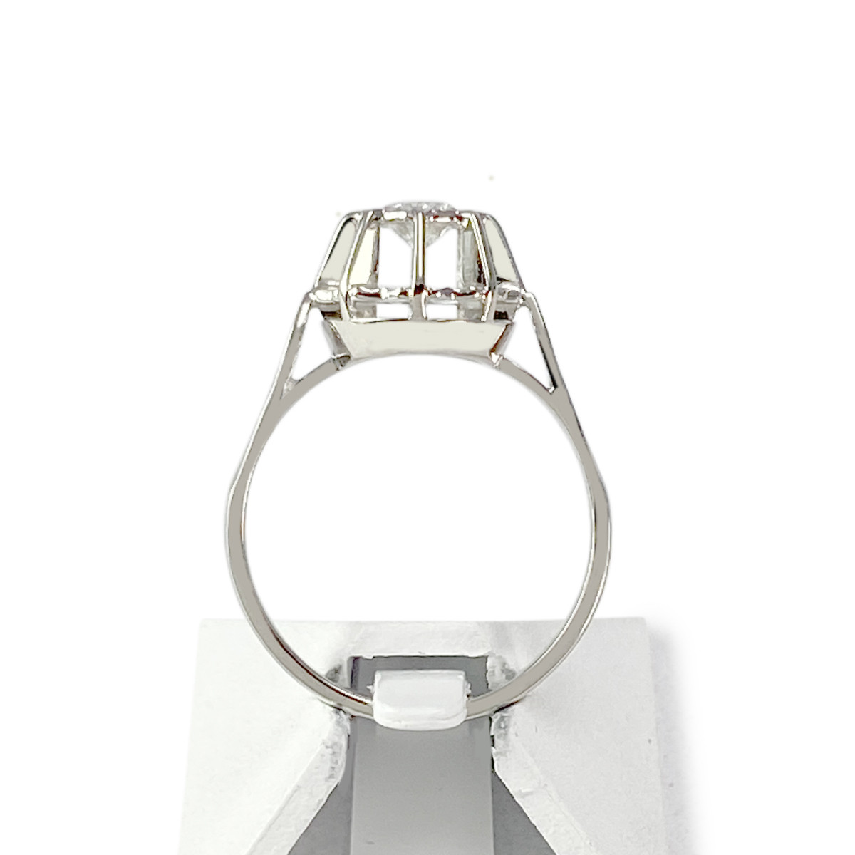 Bague d'occasion or 750 blanc diamant