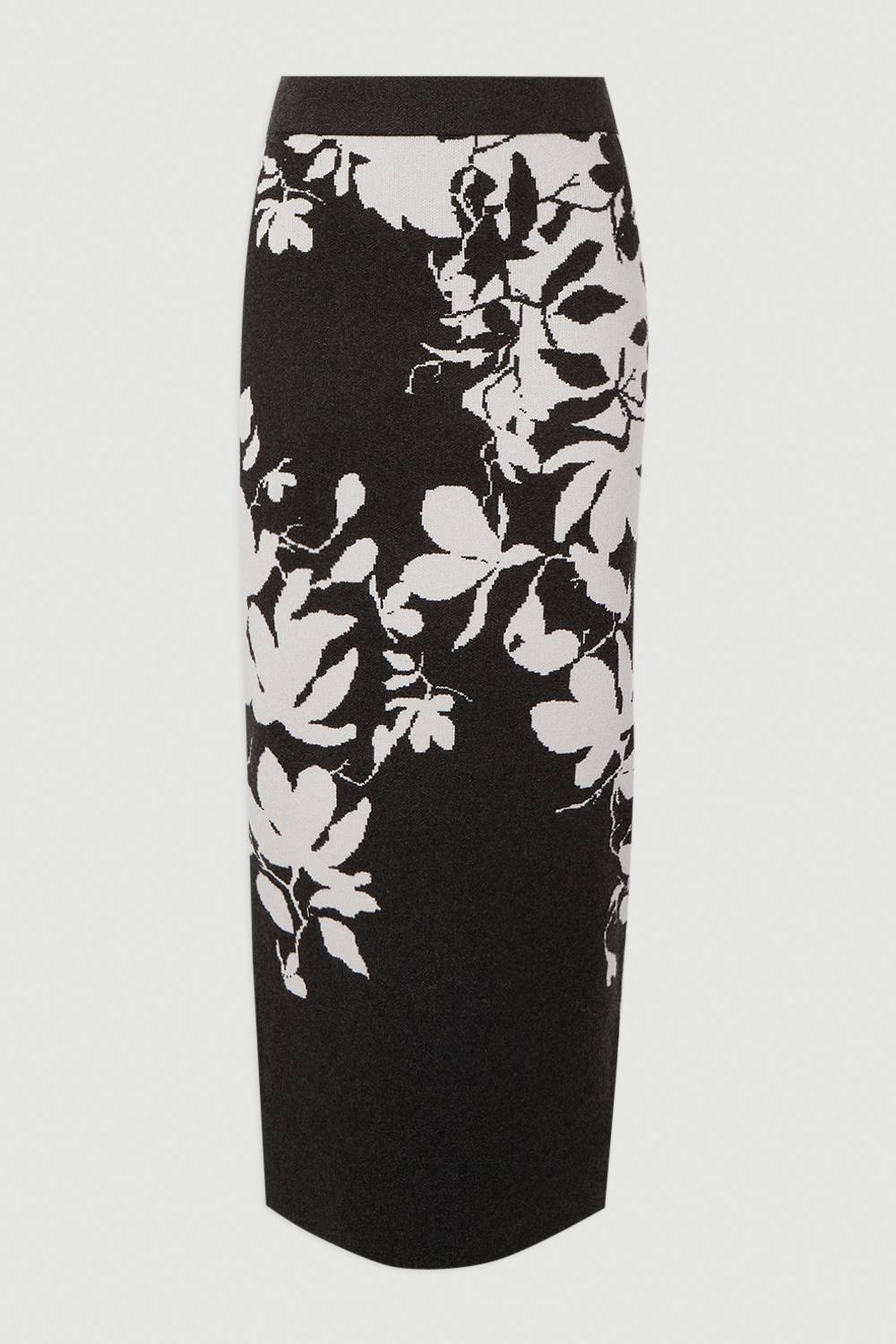 KarenMillen Jupe Tricotée à Motif Floral Jacquard