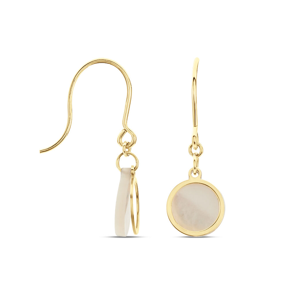 Boucles D'oreilles Pendantes Naïade Or Jaune Nacre