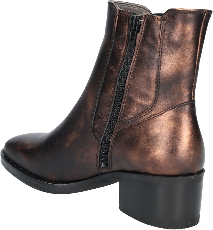 PiediNudi - Cleo - Bikerboot - Zwart - Nappa Leer met Leopard Bies