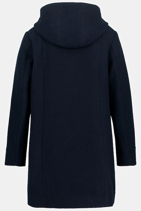 Wollmantel, Classic Fit,  Kapuze, Langarm