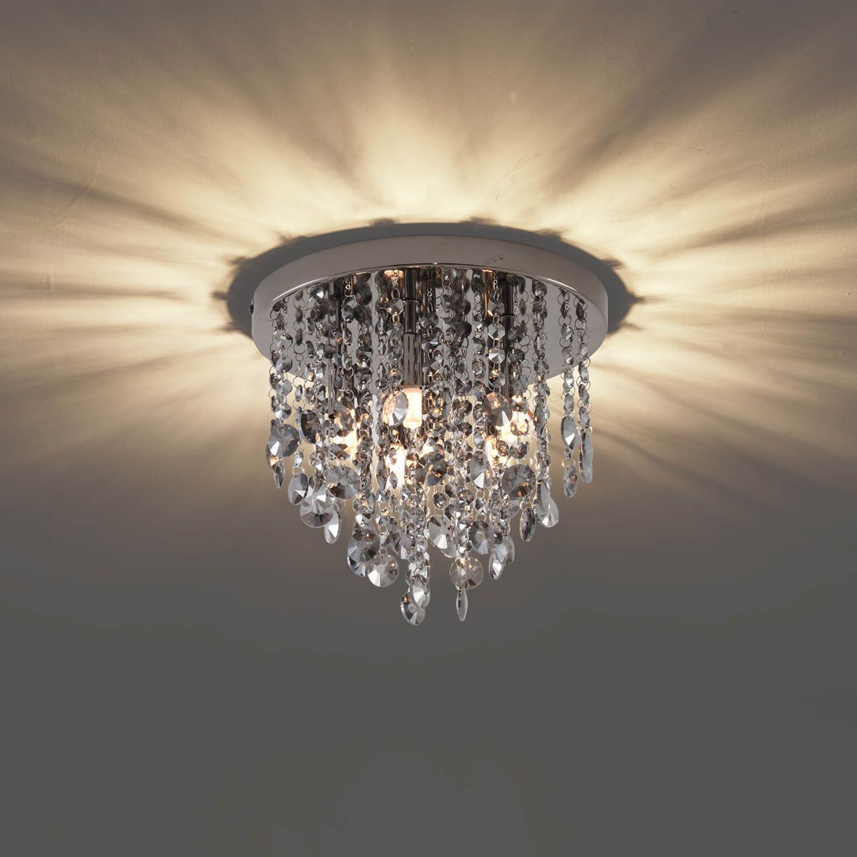 Klassieke plafondlamp zwart met smoke glas - Medusa