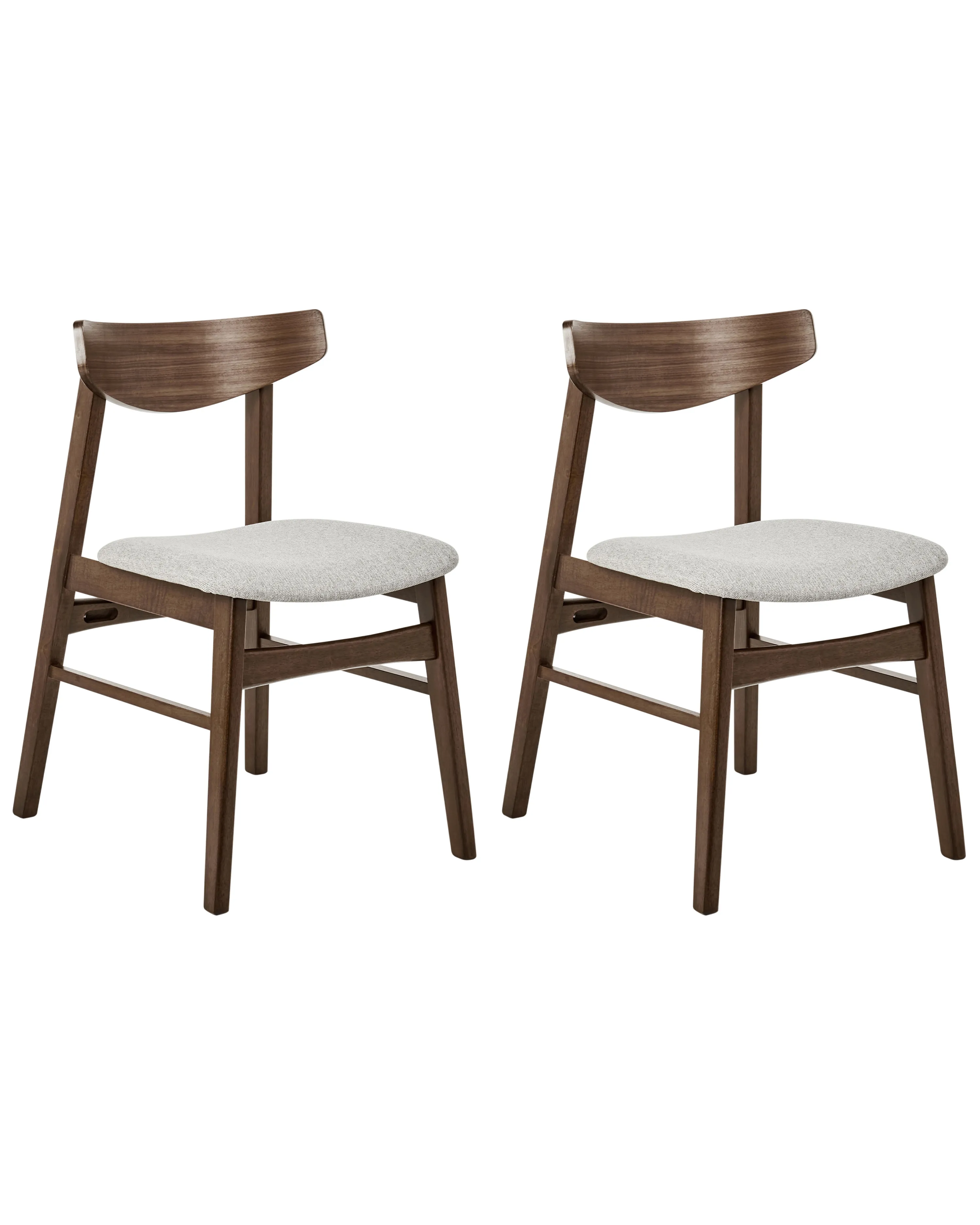 Set van 2 eetkamerstoelen SMILEY Hout Lichtgrijs