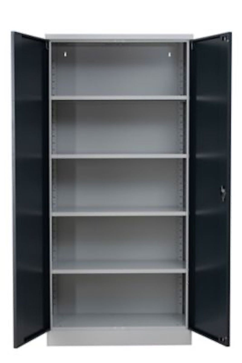 PROREGAL Stalen kast Bee 4 planken HxBxD 195 x 92 x 60 cm Gepoedercoat en versterkt plankmateriaal Grijs & Antraciet