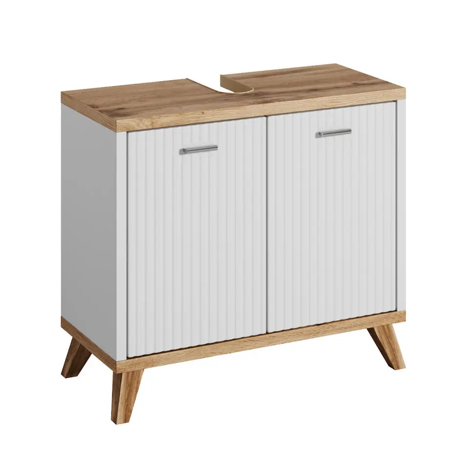 Badplaats Wastafel Onderkast Colima 60 x 28 x 54 cm - Eiken met Wit