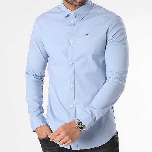 Chemise Manches Longues Slim Fit Original Stretch Bleu Clair