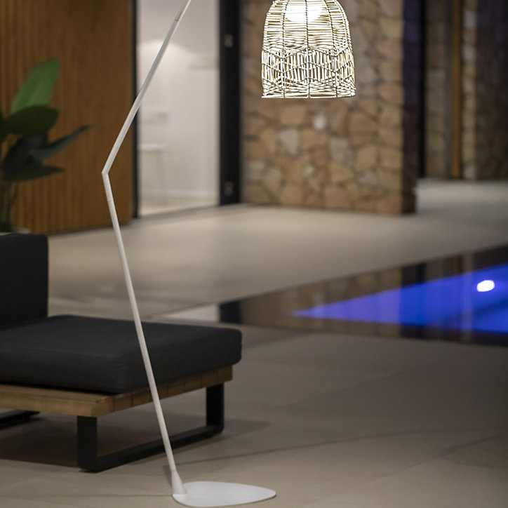 Lampadaire Santorini IP54 9W 900lm blanc l.52,3 x H.165 cm