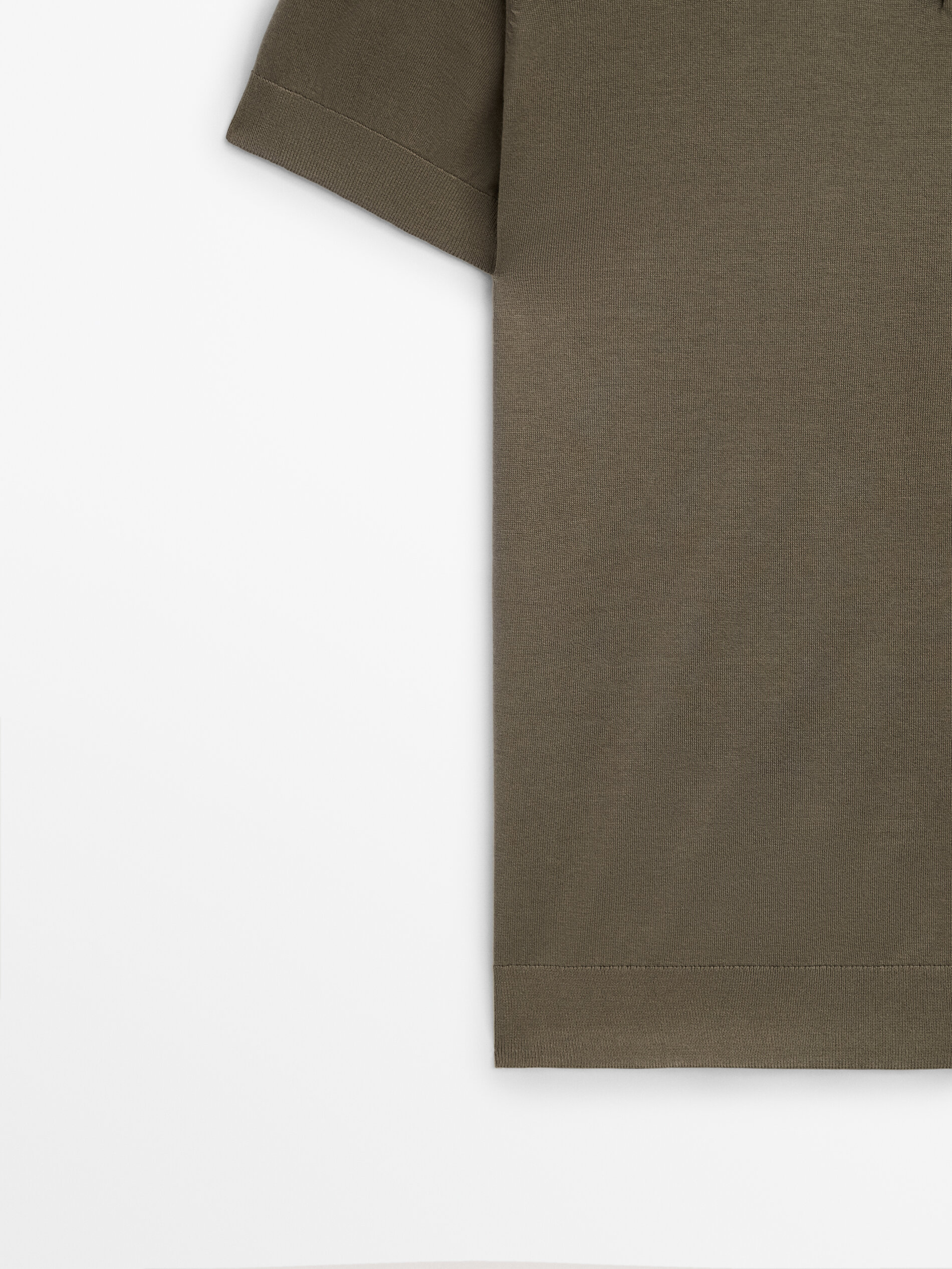 Camisa polo em algodão e seda - Edição Limitada - Cáqui