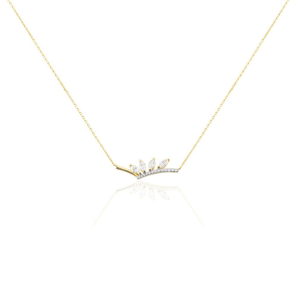 Collier Tiara Or Jaune Oxyde De Zirconium