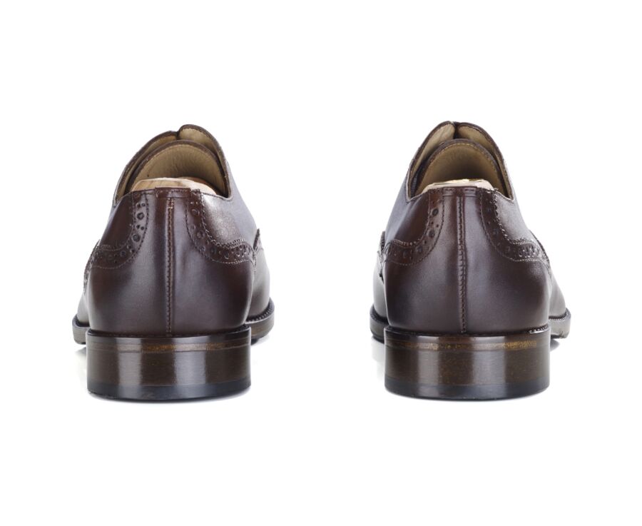 Richelieu homme Chocolat patiné semelle cuir avec patin - HILCOTT PATIN