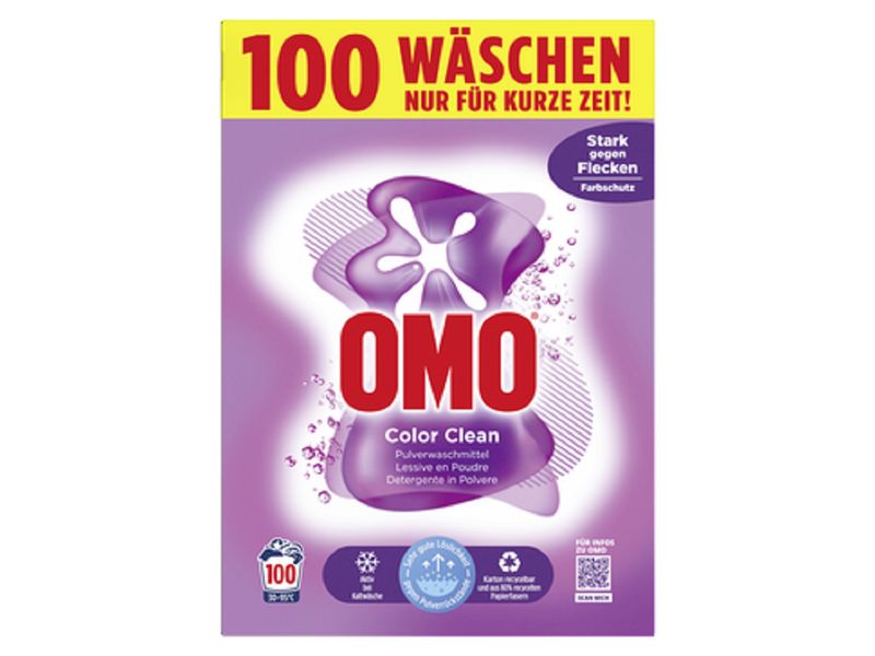 Omo Pulverwaschmittel Pulver Color Clean 6.5 kg Waschmittel für bunte Wäsche geeignet