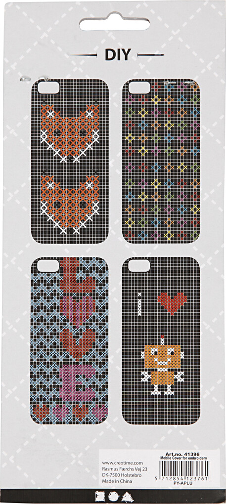 Mobilcover Til Broderi - Nr. 6/6S - Str. 6,8X13,8 CM - Tykkelse 8 MM - Sort - 1 Stk