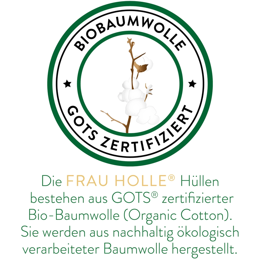 Frau Holle Kinder Bettdecke - 100% Baumwolle (BIO) Naturweiß