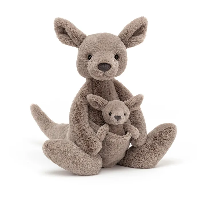 Jellycat Peluche kangourou Kara | Gris