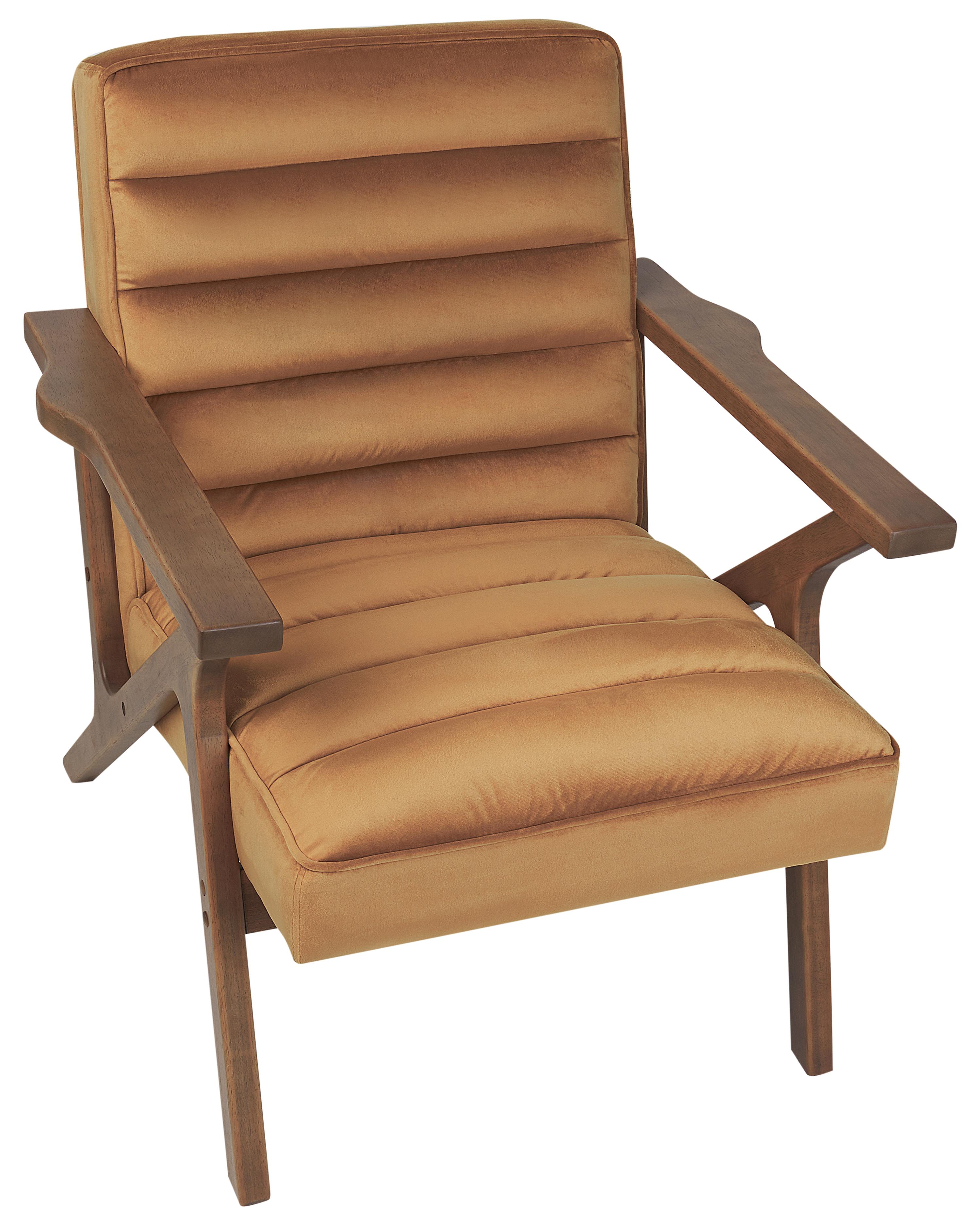 Fauteuil KISA Fluweel Bruin