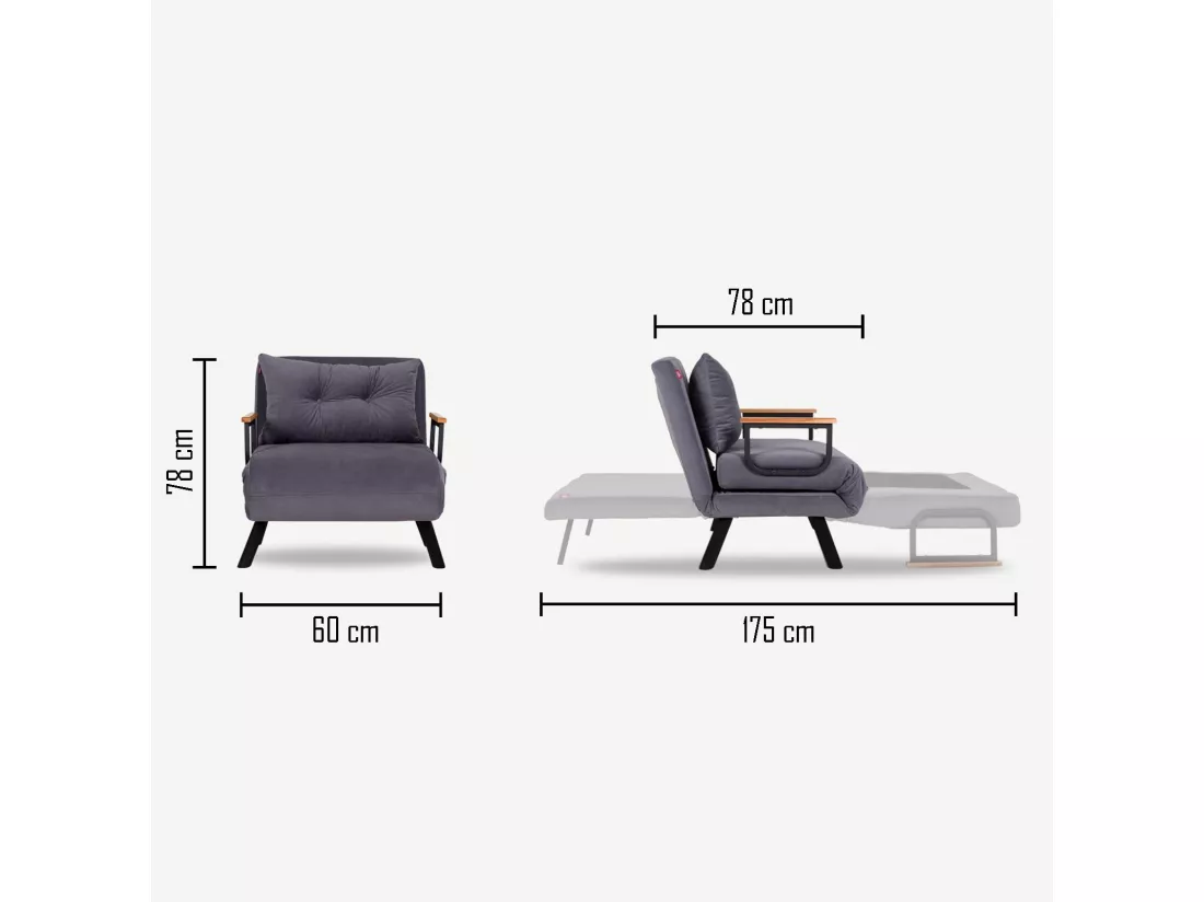 Fauteuil convertible tissu Sylvano-Couleur Jaune-1 place fauteuil