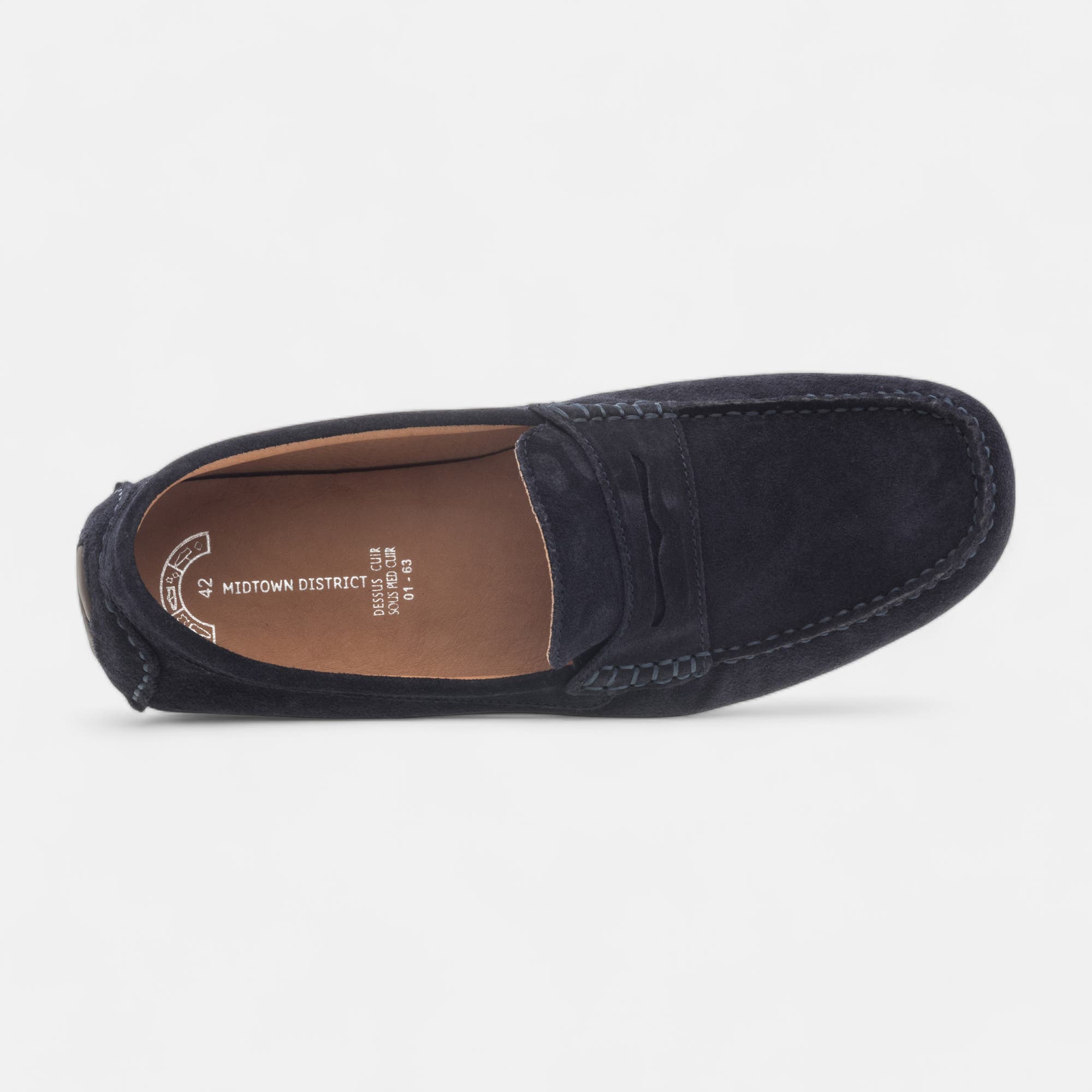 Mocassins Homme en cuir bleu marine