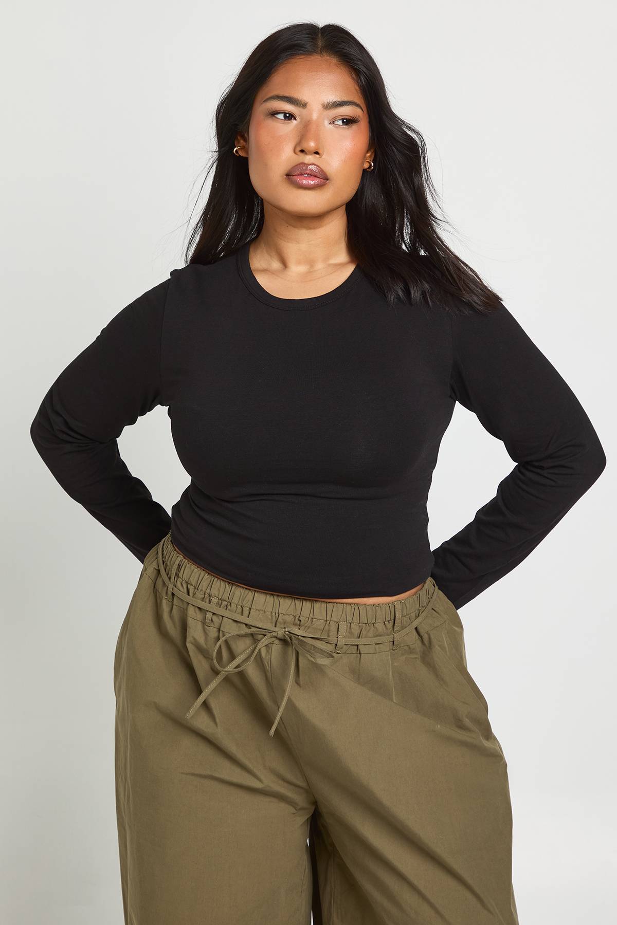 boohoo Haut Ajusté Basique À Manches Longues