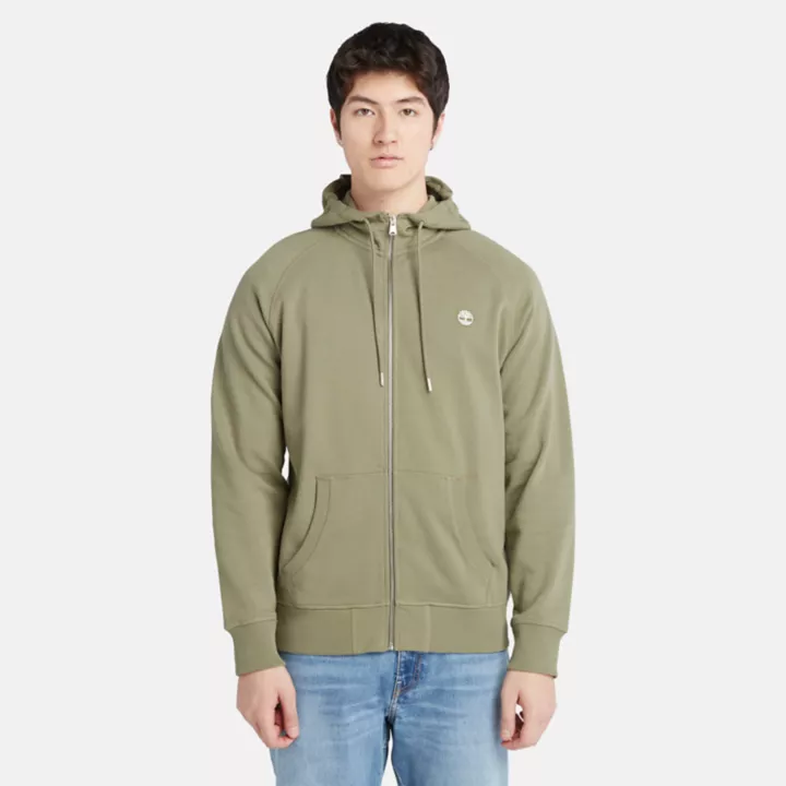 Veste à capuche et envers bouclé Exeter pour homme en vert clair