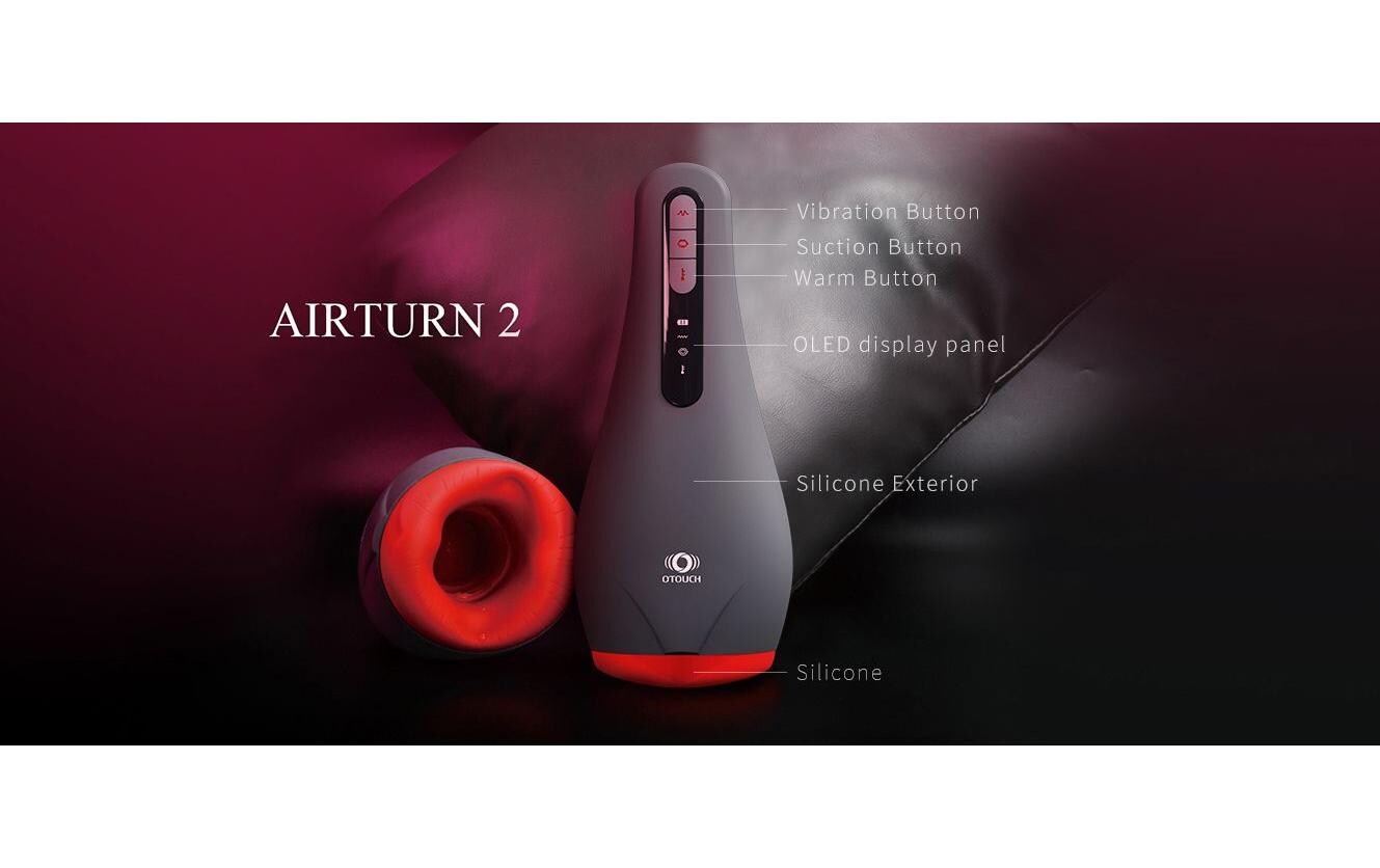 Masturbator Airturn 2 schwarzHochwertiges Sextoy mit Wärmefunktion für den Mann