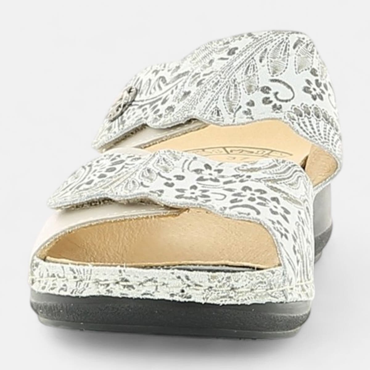 Nu-pieds confort Femme en cuir or
