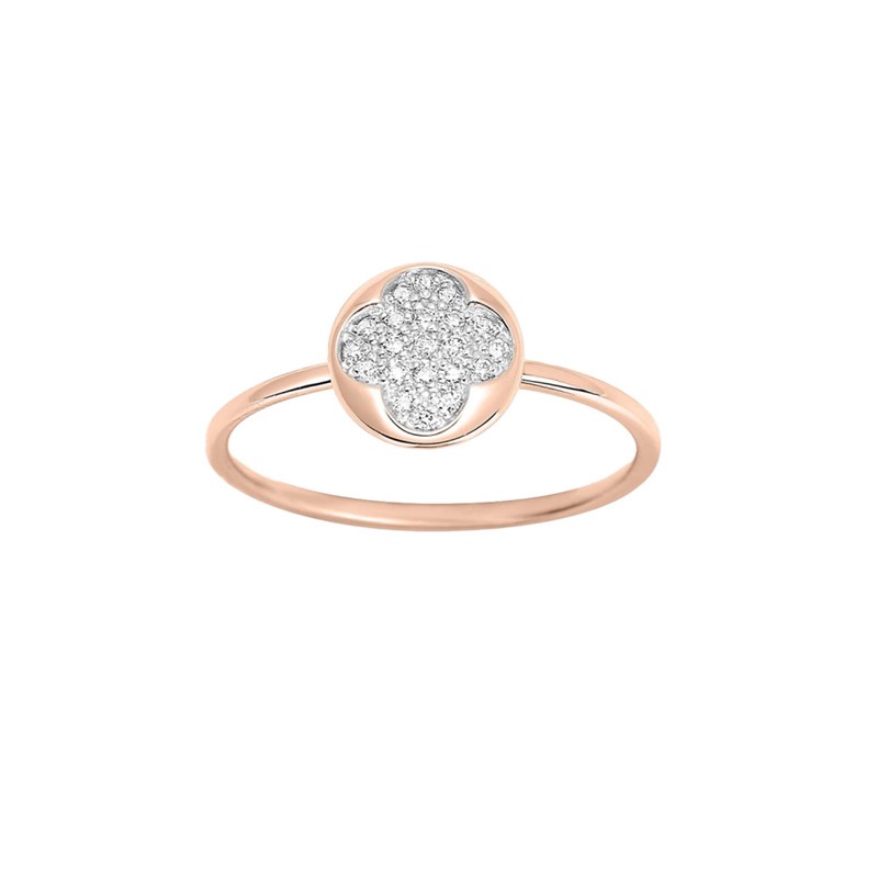 Bague Femme - Or 18 Carats - Diamant 0,09 Carats